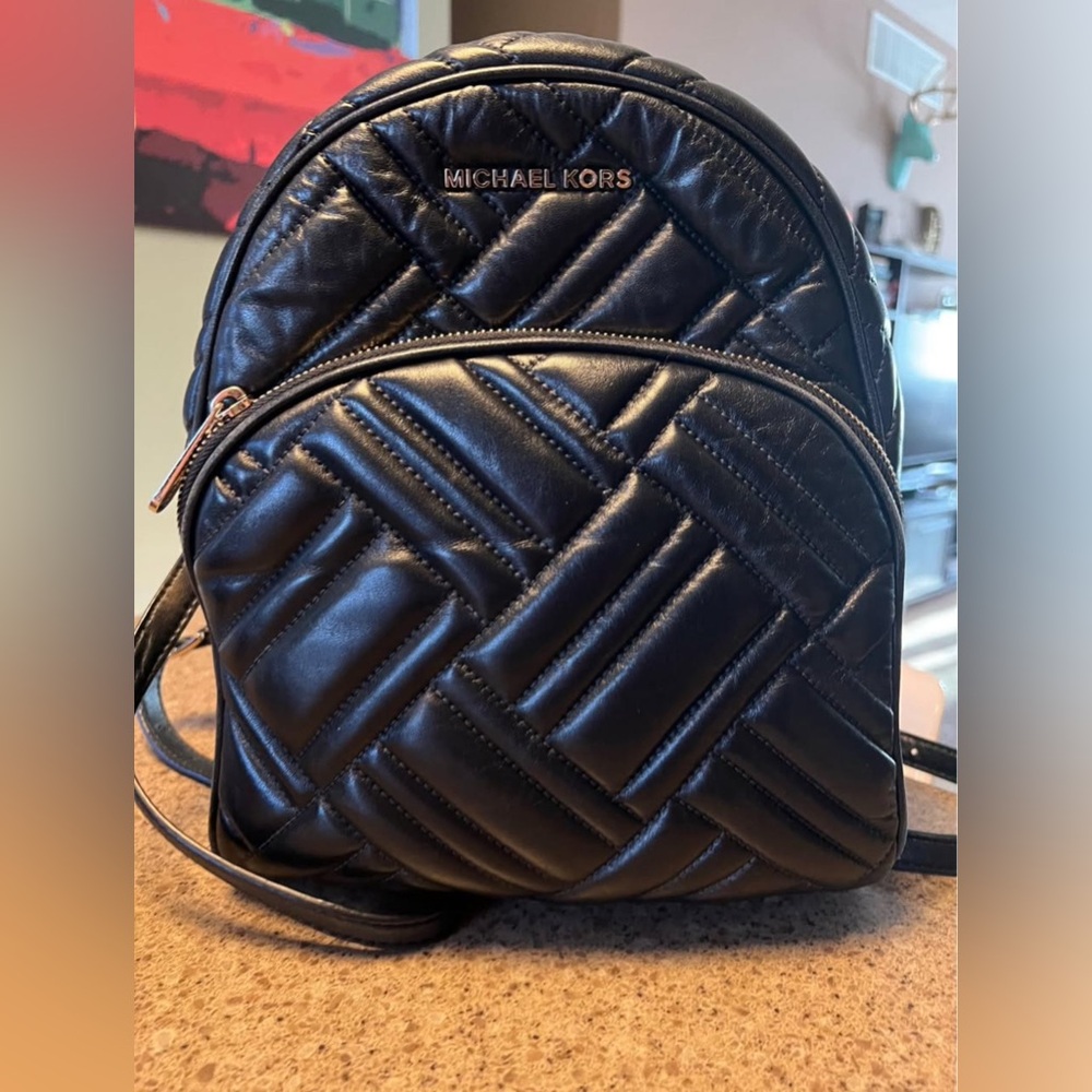 Michael Kors Black Quilted Backpack